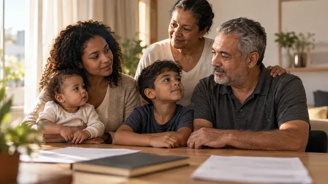 Família reunida, representando os benefícios do INSS para a família