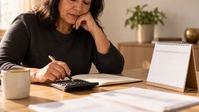 Calendário e calculadora usados para saber quanto tempo falta para se aposentar